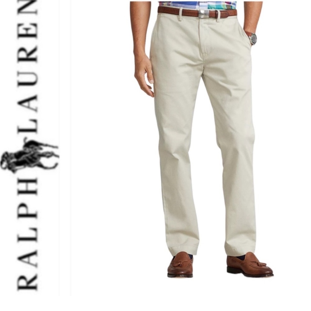 Polo by Ralph Lauren Men's 36x30 Light Cream Cotton Chinos